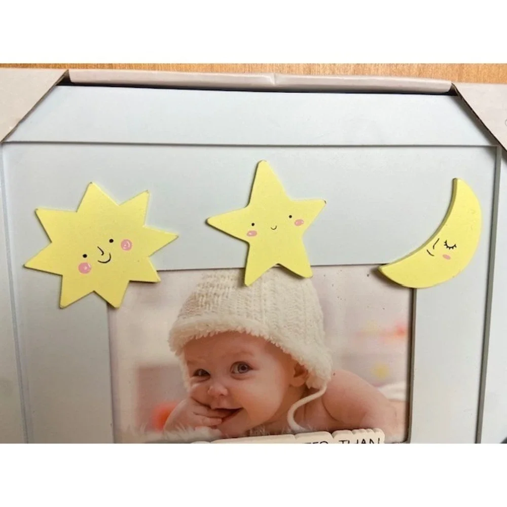Concepts Baby Picture Frame 4x6 Blue Celestial Sun Moon Star You Glow Brighter